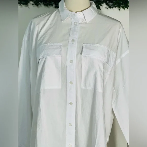 MADEWELL NWT The Signature Poplin Oversized Cotton Button-Up Shirt Size Small - Picture 6 of 10
